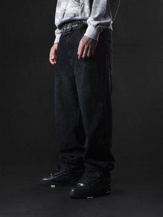 SHINY TEXTURED PANTS